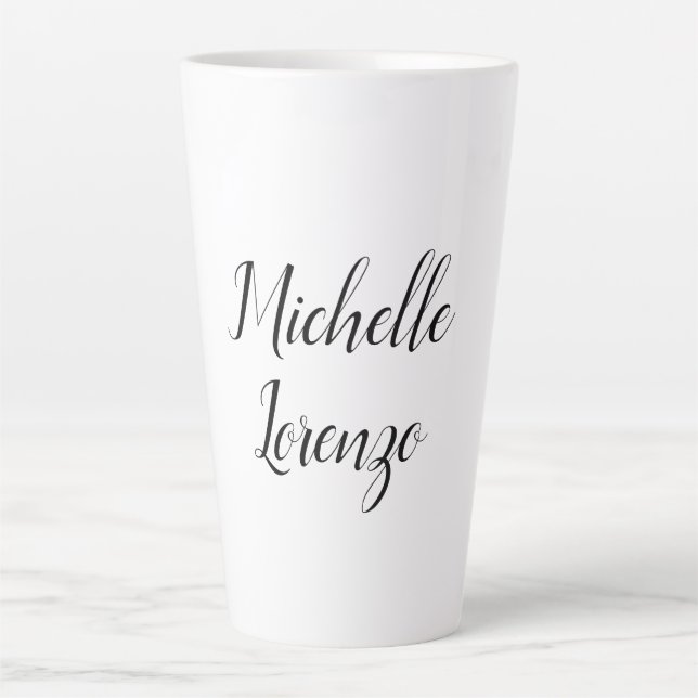 Caneca De Café Latte Simples e profissional preto e branco (Frente)