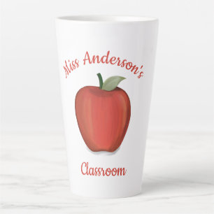 Caneca De Café Latte Simples Escola Vermelha de Apple Cute