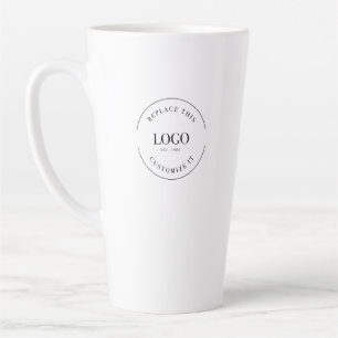 Caneca De Café Latte Simples feira comercial dá o código QR do logotipo