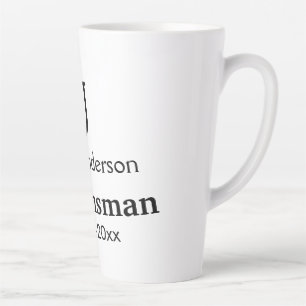 Caneca De Café Latte SIMPLES MINIMAL adicionar seu nome padrinho de cas