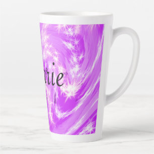 Caneca De Café Latte simples minimal leve rosa pastel adicione seu nome