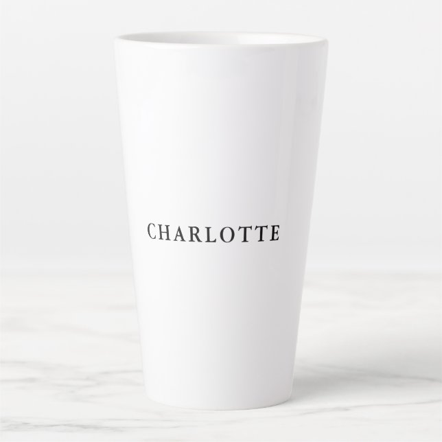 Caneca De Café Latte Simples profissional clássico elegante minimalista (Frente)