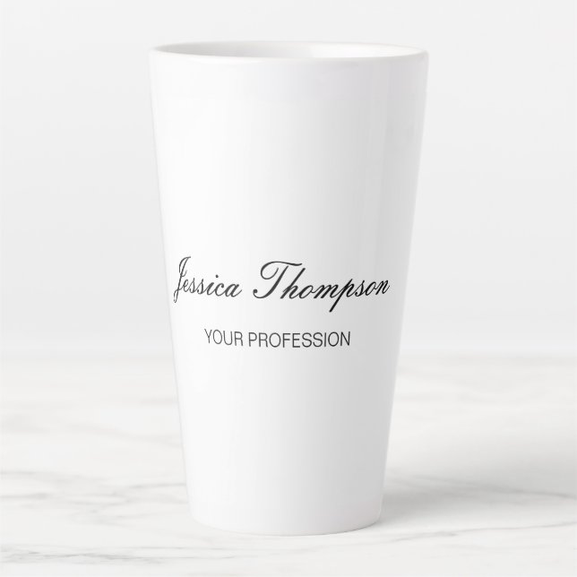 Caneca De Café Latte Simples profissional Elegante moderno (Frente)