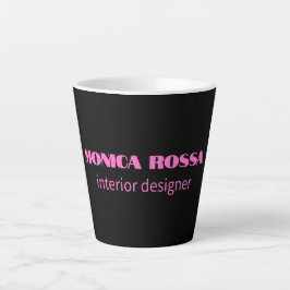 Caneca De Café Latte Simples profissional Neon Pink Preto