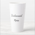 Caneca De Café Latte SIMPLLE MINIMAL adicione seu nome como bridesmaid<br><div class="desc">design</div>