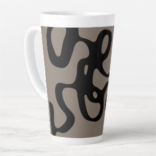 Caneca De Café Latte Sinais distantes: Abstrato preto e Cinza