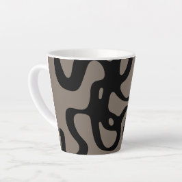 Caneca De Café Latte Sinais distantes: Abstrato preto e Cinza