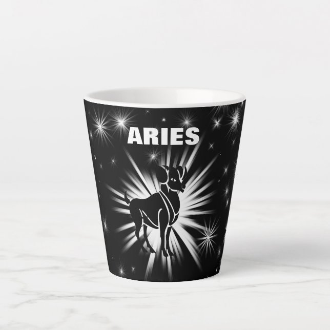 Caneca De Café Latte Sinal de 'Aries' (Frente)