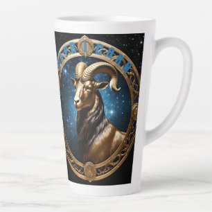 Caneca De Café Latte Sinal de astrologia de Capricórnio