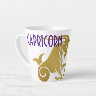 Caneca De Café Latte Sinal de Capricórnio zodiac inteligente personaliz