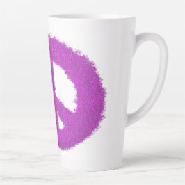 Caneca De Café Latte Sinal de Paz Roxo