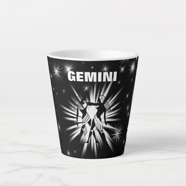 Caneca De Café Latte sinal Gemini (Frente)