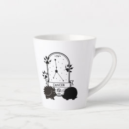 Caneca De Café Latte Sinal Zodíaco e Pets Correspondentes. Cancer - Hed