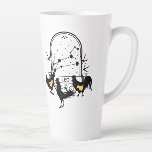 Caneca De Café Latte Sinal Zodíaco e Pets Correspondentes. Leo - Frango