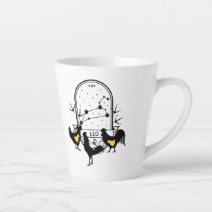 Caneca De Café Latte Sinal Zodíaco e Pets Correspondentes. Leo - Frango