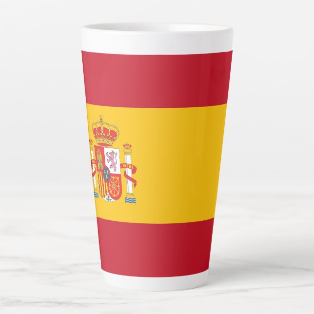 Caneca De Café Latte sinalizador de espanha (Frente)