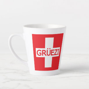 Caneca De Café Latte Sinalizador de Suiça Gruezi