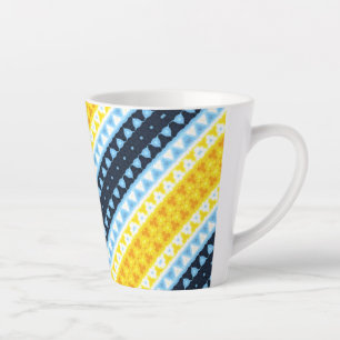 Caneca De Café Latte Sinalizador do Orgulho Geométrico de Abstrato AroA