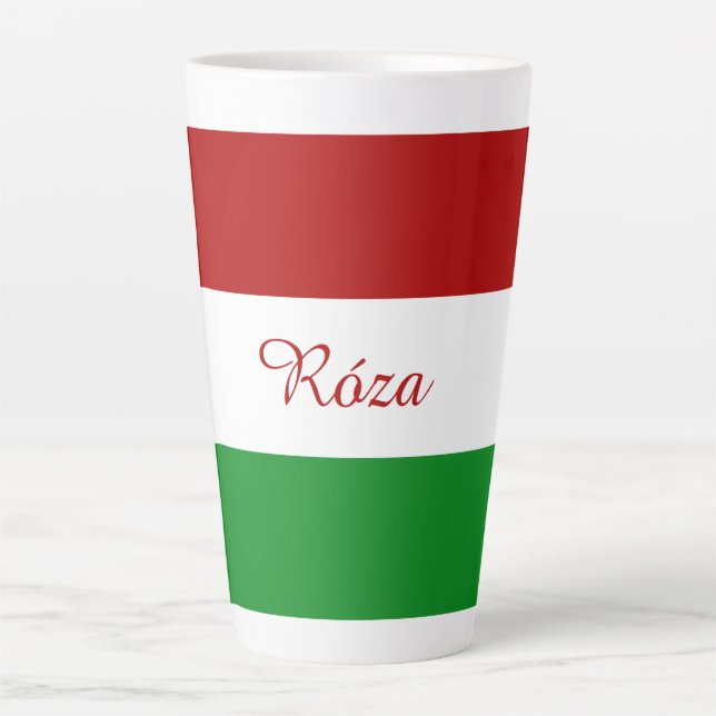 Caneca De Café Latte Sinalizador Húngaro Personalizado (Frente)