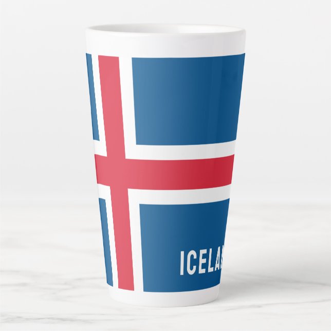 Caneca De Café Latte Sinalizador Islândia (Frente)