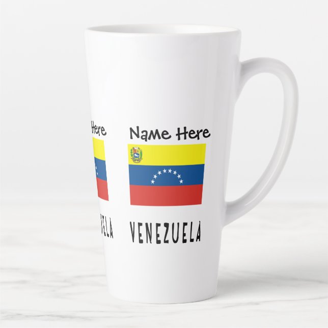 Caneca De Café Latte Sinalizador venezuelano personalizado (Direita)