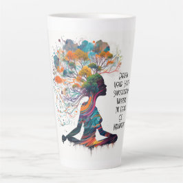 Caneca De Café Latte Sincronização da Mulher Inspirada Latte Mug
