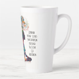 Caneca De Café Latte Sincronização da Mulher Inspirada Latte Mug