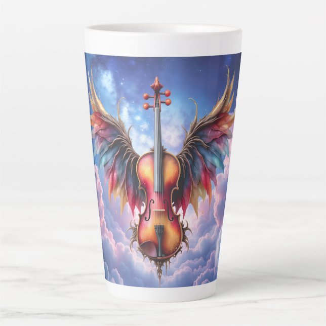 Caneca De Café Latte Sinfonia dos Céus enluarados (Frente)