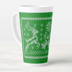 Caneca De Café Latte Sinos de jingles de suéter feio