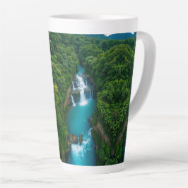Caneca De Café Latte "Sips by Falls - Cascata Tropical