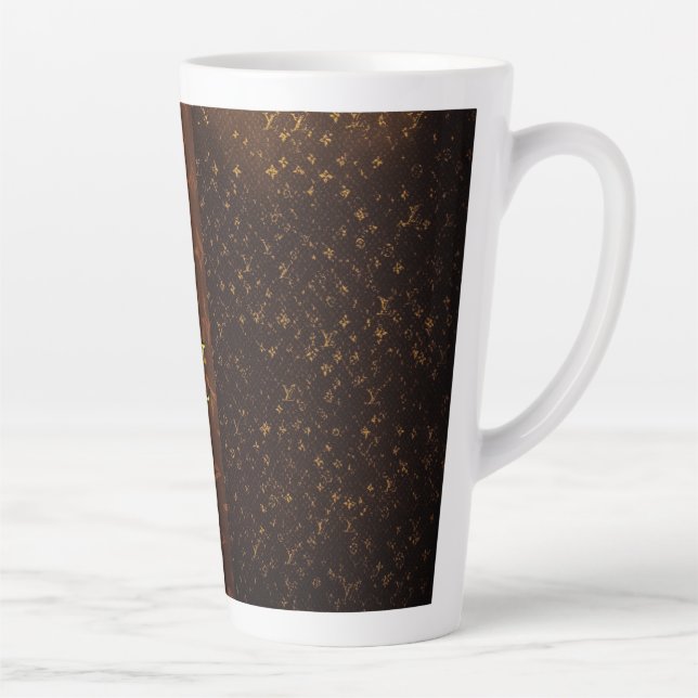 Caneca De Café Latte Sips de Latte de Assinatura: LV Tema Mug (Direita)