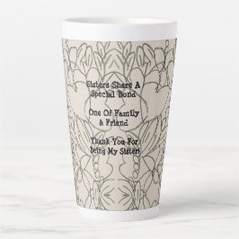 Caneca De Café Latte Sister Sentiment Abstrato