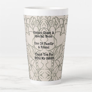 Caneca De Café Latte Sister Sentiment Abstrato