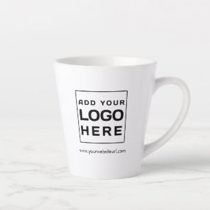 Caneca De Café Latte Site de Marca de Logotipo de Negócios Personalizad