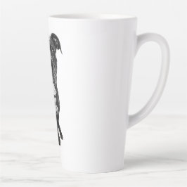 Caneca De Café Latte Sitting Dog Portrait Mug – Realistic Black & White