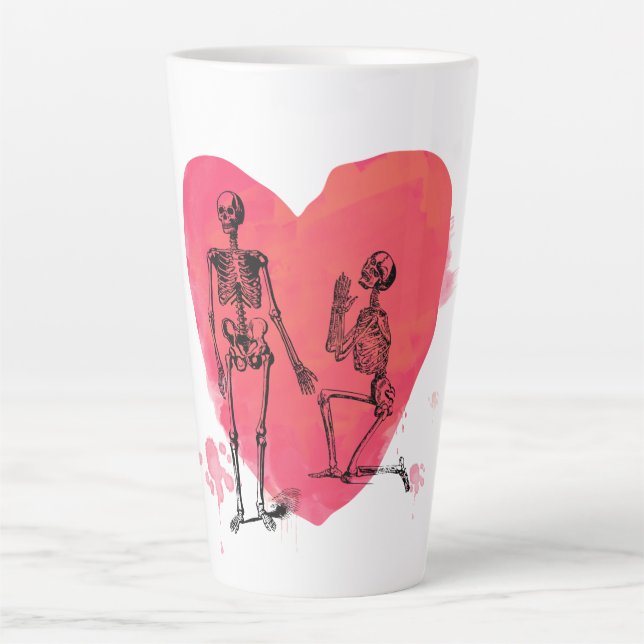 Caneca De Café Latte Skeleton Love (Frente)