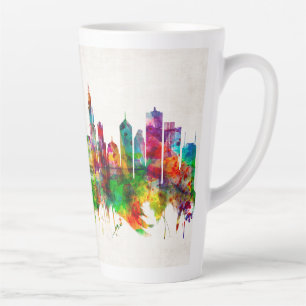 Caneca De Café Latte Skyline de Chicago Illinois
