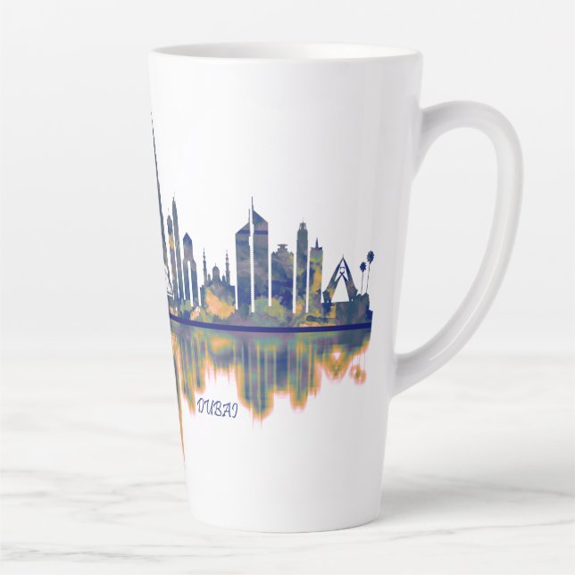 Caneca De Café Latte Skyline de Dubai (Direita)