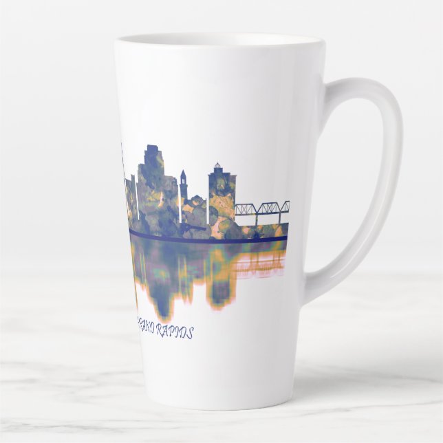 Caneca De Café Latte Skyline Grand Rapids (Direita)