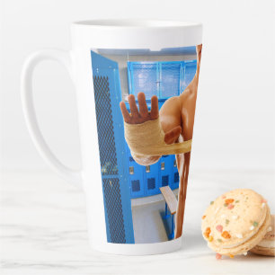Caneca De Café Latte SlipperyJoe muscular homem abdominal quarto de ves