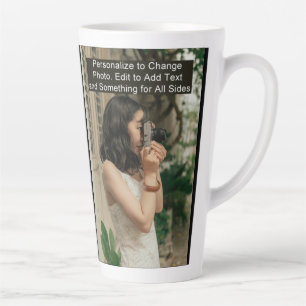 Caneca De Café Latte Slogan de Trabalho de arte de Foto Personalizado G