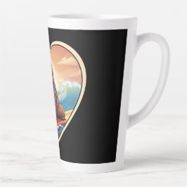 Caneca De Café Latte Sloth Surfing