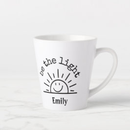 CANECA DE CAFÉ LATTE SMILEY FACE SUNSHINE PERSONALIZADO LATTE MUG