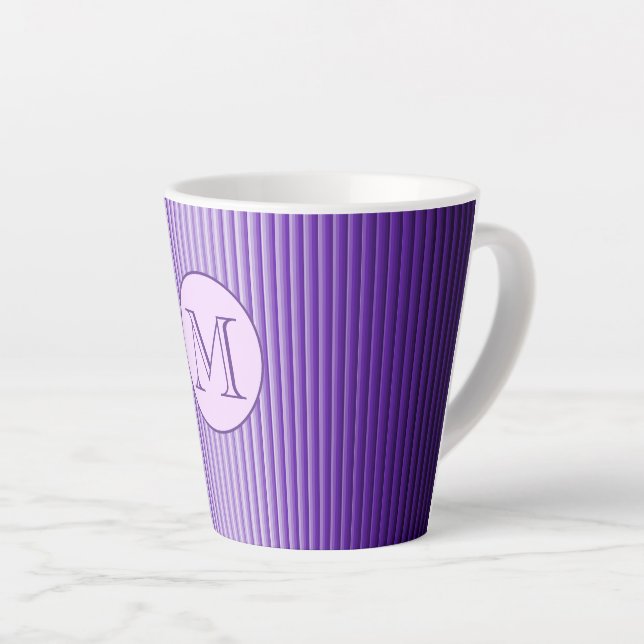 Caneca De Café Latte Snazzy Sofistica Monograma Personalizado com Brilh (Ângulo direito)