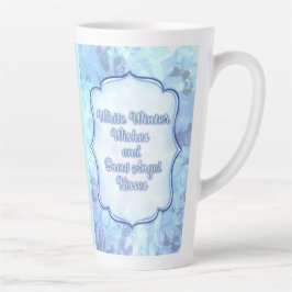 Caneca De Café Latte Snow Angel Kisses - Whimsical Winter Greeting Card