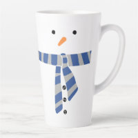 Snowman Blue Cinza Scarf Winter