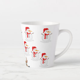 Caneca De Café Latte Snowman Christmas