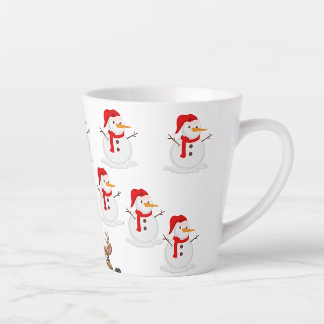 Caneca De Café Latte Snowman Christmas (Direita)