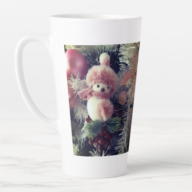 Caneca De Café Latte Snowman Christmas Latte Mug (Esquerda)