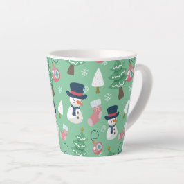 Caneca De Café Latte Snowman Christmas Latte Mug
